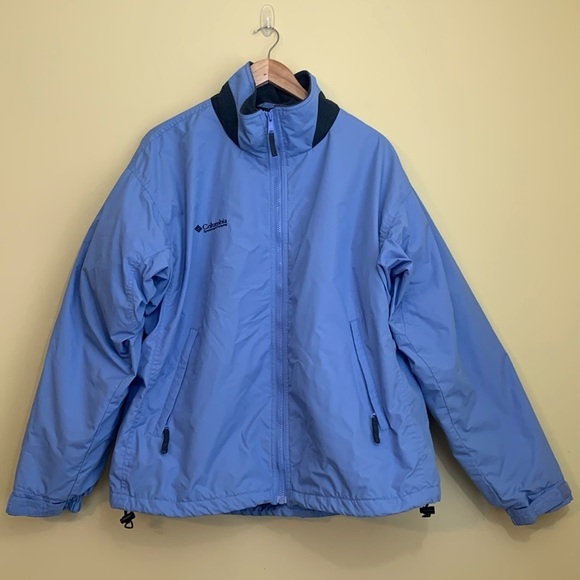 Columbia | Blue Vintage Nylon Fleece Lined Full Zip Windbreaker Jacket XL - Picture 1 of 16